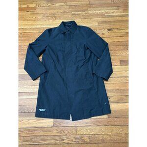 Strellson Mens Overcoat Size Medium Black Button Down Gothic Punk Trench Jacket